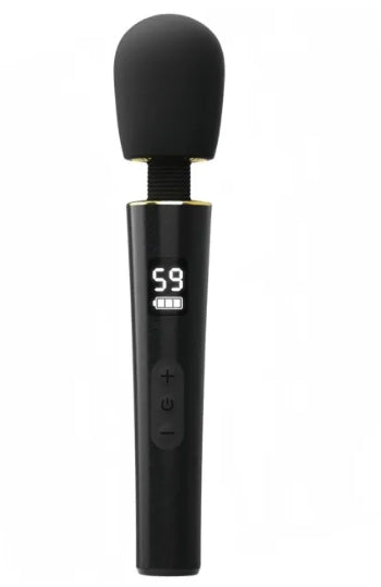 9-Speed Black Rechargeable Silicone Cordless High-Power Wand Massager for Clitoral Stimulation with LED Display My Store