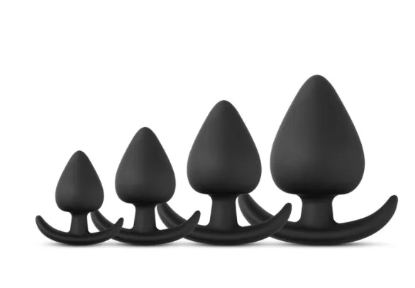 Fat Black Color Silicone Butt Plug Set ( 4 PCS ) My Store