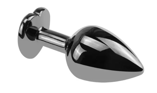 3 Sizes Metal Anal Plug Set with Black Heart-Shaped Buttom My Store