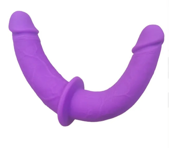 Purple Silicone Strap-On Double Ended Dildo with Adjustable Harness My Store