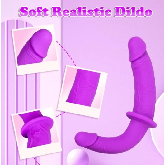 Purple Silicone Strap-On Double Ended Dildo with Adjustable Harness My Store