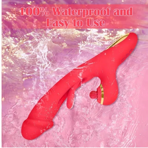 7 Vibration & 7 Flapping Modes Red Waterproof Silicone Vibrator My Store