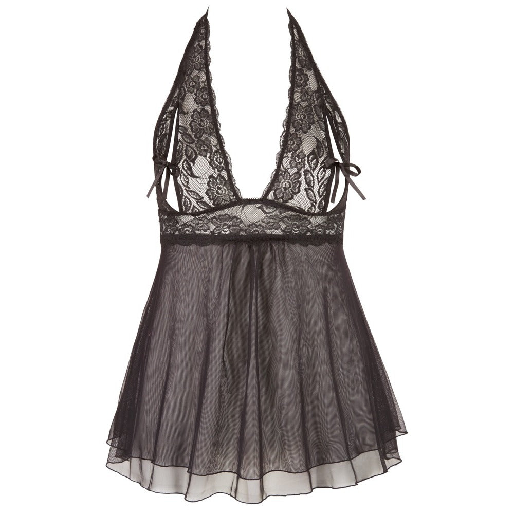 Cottelli Plus Size Halter Neck Babydoll Black My Store