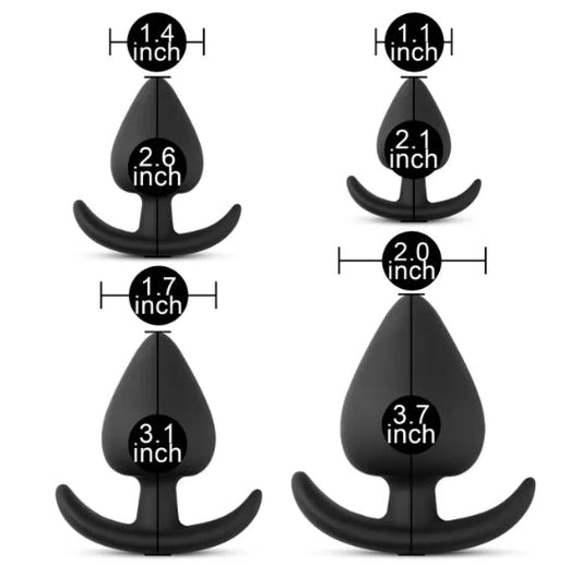 Fat Black Color Silicone Butt Plug Set ( 4 PCS ) My Store