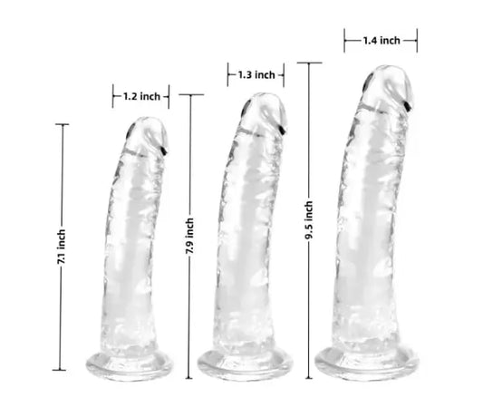 Clear TPE 3-Piece Dildo Set My Store
