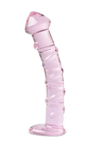 Pink Color Textured Glass Dildo My Store