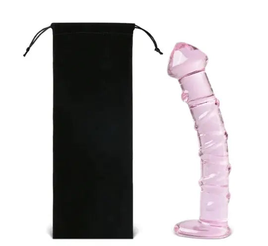 Pink Color Textured Glass Dildo My Store