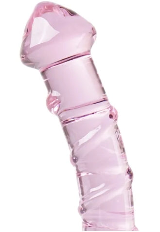 Pink Color Textured Glass Dildo My Store
