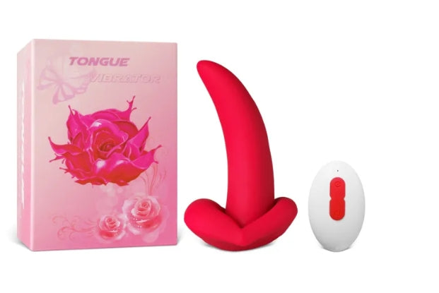 Red 10-Speed Mini Vibrating Tongue with Remote My Store