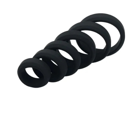 6-Piece Set Black Flexible Silicone Cock Rings My Store