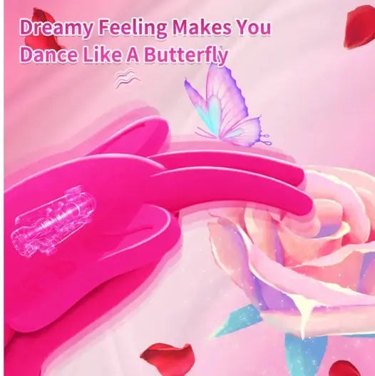 9-Speed Magenta Silicone Remote Control Rechargeable Vibrator with Flapping Function My Store